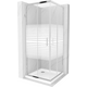 Квадратная душевая кабина Mexen Rio 70 x 70 см, прозрачная/в полоску, хром + душевой поддон Flat, белый - 860-070-070-01-20-4010
