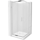 Квадратная душевая кабина Mexen Rio 70 x 70 см, матовая, хром + плоский душевой поддон, белый - 860-070-070-01-30-4010