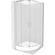 Полукруглая душевая кабина Mexen Rio 70 x 70 см, снег, хром + душевой поддон Rio, белый - 863-070-070-01-30-4710