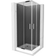 Квадратная душевая кабина Mexen Rio 80 x 80 см, графит, хром + душевой поддон Rio, белый - 860-080-080-01-40-4510
