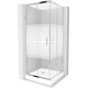 Квадратная душевая кабина Mexen Rio 80 x 80 см, полосы, хром + душевой поддон Rio, белый - 860-080-080-01-20-4510