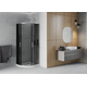Полукруглая душевая кабина Mexen Rio 80 x 80 см, графит, хром + душевой поддон Flat, белый - 863-080-080-01-40-4110, изображение 2