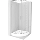 Полукруглая душевая кабина Mexen Rio 80 x 80 см, прозрачная, хром + душевой поддон Rio, белый - 863-080-080-01-00-4710