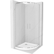 Полукруглая душевая кабина Mexen Rio 90 x 90 см, прозрачная, хром + душевой поддон Flat, белый - 863-090-090-01-00-4110