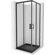 Квадратная душевая кабина Mexen Rio 90 x 90 см, прозрачная, черная + душевой поддон Flat, черный - 860-090-090-70-00-4070B