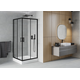 Квадратная душевая кабина Mexen Rio 90 x 90 см, прозрачная, черная + душевой поддон Rio, белый - 860-090-090-70-00-4510, изображение 2