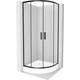 Полукруглая душевая кабина Mexen Rio 90 x 90 см, прозрачная, черная + душевой поддон Rio, белый - 863-090-090-70-00-4710