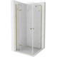 Откидная душевая кабина Mexen Roma Duo 80 x 80 см, прозрачная, золото - 854-080-080-50-00-02