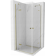 Откидная душевая кабина Mexen Roma Duo 90 x 80 см, прозрачная, золото - 854-090-080-50-00-02