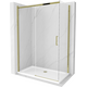 Mexen Omega bīdāmā dušas kabīne 130 x 70 cm, caurspīdīga, zeltaina + Plakans dušas paliktnis - 825-130-070-50-00-4010