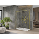 Mexen Omega bīdāmā dušas kabīne 130 x 70 cm, caurspīdīga, zeltaina + Plakans dušas paliktnis - 825-130-070-50-00-4010, 3 image