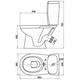 Tualete Cersanit Koral K031, ar vāku, 360 mm x 663 mm косой выход, изображение 2