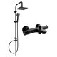 Mexen Tord vannas un dušas komplekts ar lietus dušu un jaucējkrānu vannas termostats ... Nox, melns - 77350 200-70