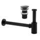 Комплект из заглушки клик-клак и сифона для умывальника без перелива черный - Yoka
