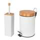Набор корзина для мусора - ершик для унитаза - белый бамбук - Yoka