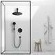 Melns slēptās lietus dušas komplekts 30 cm - Yoka, 3 image