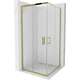 Kvadrātveida dušas kabīne Mexen Rio 90 x 90 cm, caurspīdīga, zelta - 860-090-090-50-00