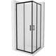 Kvadrātveida dušas kabīne Mexen Rio 80 x 80 cm, matēta melna - 860-080-080-70-30