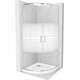 Mexen Rio pusapaļa dušas kabīne 90 x 90 cm, svītras, hroms + plakans paliktnis, balts - 863-090-090-01-20-4110