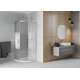 Mexen Rio pusapaļa dušas kabīne 90 x 90 cm, svītras, hroms + plakans paliktnis, balts - 863-090-090-01-20-4110, 3 image