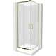 Mexen Rio kvadrātveida dušas kabīne 70 x 70 cm, sarma, zelts + Rio dušas paliktnis, balts - 860-070-070-50-30-4510