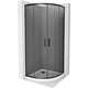 Полукруглая душевая кабина Mexen Rio 80 x 80 см, графит, черный + плоский поддон, белый - 863-080-080-70-40-4110B