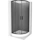 Pusapaļa dušas kabīne Mexen Rio 90 x 90 cm, grafīts, melns + Rio dušas paliktnis, balts - 863-090-090-70-40-4710