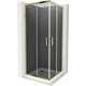 Kvadrātveida dušas kabīne Mexen Rio 80 x 80 cm, grafīts, zelts + plakana paplāte, balta - 860-080-080-50-40-4010G