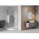 Pusapaļa dušas kabīne Mexen Rio 70 x 70 cm, svītras, hroms + Rio dušas paliktnis, balts - 863-070-070-01-20-4710, 3 image