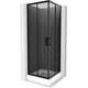 Mexen Rio kvadrātveida dušas kabīne 70 x 70 cm, grafīts, melns + Rio dušas paliktnis, balts - 860-070-070-70-40-4510
