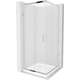 Квадратная душевая кабина Mexen Rio 80 x 80 см, мороз, хром + душевой поддон Flat, белый - 860-080-080-01-30-4010