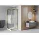 Square Mexen Rio dušas kabīne 80 x 80 cm, svītras, zelts + Rio dušas paliktnis, balts - 860-080-080-50-20-4510, 2 image