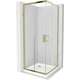 Kvadrātveida dušas kabīne Mexen Rio 90 x 90 cm, caurspīdīga, zelta + plakana paliktņa, balta - 860-090-090-50-00-4010G