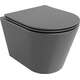 Mexen Rico Rimless WC ar plānu, viegli aizveramu sēdekli, Duroplast, tumši pelēks matēts - 30724071