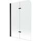 Шторка для ванны Mexen Felix 2-створчатая 80 x 140 см, прозрачная, черная - 890-080-002-70-00