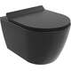 WC Mexen Carmen bez apmales ar plānu, viegli aizveramu sēdekli, Duroplast, matēts melns - 30880185