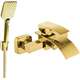 Vannas jaucējkrāns Mexen Aries R62 ar dušu, zelts - 74483R62-50