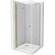 Salokāma dušas kabīne Mexen Lima 90 x 90 cm, caurspīdīga, zelta + plakana dušas paliktnis - 856-090-090-50-00-4010