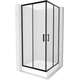 Mexen Rio kvadrātveida dušas kabīne 90 x 90 cm, sals, melns + Rio dušas paliktnis, balts - 860-090-090-70-30-4510