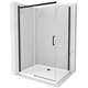 Bīdāmā dušas kabīne Mexen Omega 120 x 100 cm, caurspīdīga, melna + Plakans dušas paliktnis, balts - 825-120-100-70-00-4010B