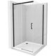 Раздвижная душевая кабина Mexen Omega 100 x 100 см, прозрачная, черная + душевой поддон Flat, белый - 825-100-100-70-00-4010B