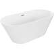 Brīvi stāvoša vanna Mexen Flavia 160 x 74 cm, balta, hromēta pārplūde - 54031608000