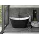 Brīvi stāvoša vanna Mexen Montana 150 x 72 cm, balta/melna, melna pārplūde - 52011507575-B, 2 image