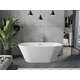 Brīvi stāvoša vanna Mexen Flavia 160 x 74 cm, balta, hromēta pārplūde - 54031608000, 2 image