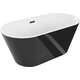 Brīvi stāvoša vanna Mexen Flavia 150 x 75 cm, balta/melna, melna pārplūde - 54031507575-B