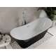 Brīvi stāvoša vanna Mexen Celia 170 x 75 cm, balta/melna, hromēta pārplūde - 52331707575, 3 image