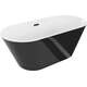Brīvi stāvoša vanna Mexen Flavia 160 x 74 cm, balta/melna, melna pārplūde - 54031608075-B