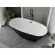 Brīvi stāvoša vanna Mexen Eris 170 x 85 cm, balta/melna, melna pārplūde - 53441708575-B, 3 image