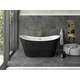 Brīvi stāvoša vanna Mexen Montana 150 x 72 cm, balta/melna, zelta pārplūde - 52011507575-G, 2 image