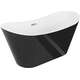 Brīvi stāvoša vanna Mexen Montana 150 x 72 cm, balta/melna, hromēta pārplūde - 52011507575